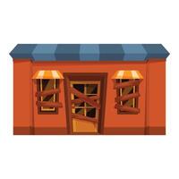 Abandoned building with boarded up windows and doors vector