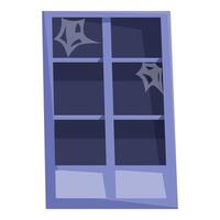 Old broken window with cobwebs is showing neglect vector