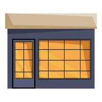 Small shop with big windows displaying products vector