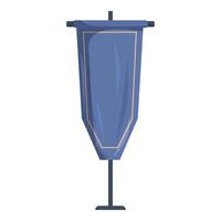 Blue cloth banner hanging on metal pole displaying important information vector