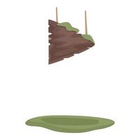 Piece of ground falling down creating sinkhole illustration vector