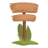 Wooden empty sign standing on a patch of grass vector