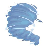 Blue tornado rotating, creating strong wind current vector