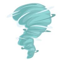 Big whirling tornado is destroying everything on its way vector