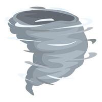 Powerful grey tornado rotating, generating strong wind vector