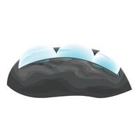 Black stone platform with glowing spheres for futuristic product presentation vector