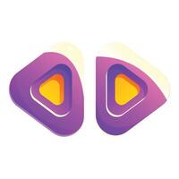 Two play buttons with a modern gradient design representing watching videos or listening to music vector