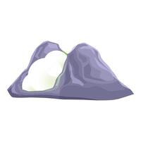 Glowing stones resting inside a mountain cave vector