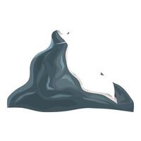 Sharp mountain peak reaching high above clouds vector