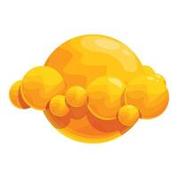 Abstract yellow spheres forming a dynamic and organic shape vector