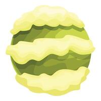 Green planet covered in yellow gas clouds floating in space vector