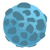 Blue planet covered with craters resembling moon surface vector