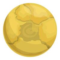Yellow planet surface with craters representing global warming vector