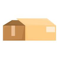 Half opened cardboard box with package inside vector