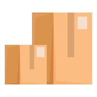 Two closed cardboard boxes standing upright for shipping vector