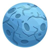 Blue planet with craters floating in space illustration vector