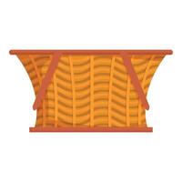 Empty wicker picnic basket standing open and waiting vector