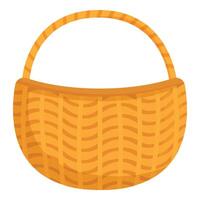 Empty wicker basket waiting to be filled with food vector