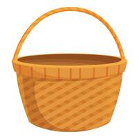 Empty wicker basket standing up waiting to be filled vector