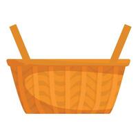 Empty wicker basket standing with handles up illustration vector