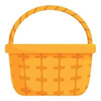 Empty wicker basket standing up waiting to be filled vector