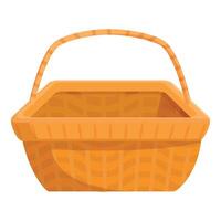 Empty wicker basket waiting to be filled for a picnic vector
