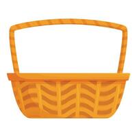 Empty wicker basket standing on white background vector