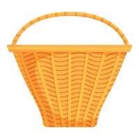 Empty wicker basket standing with wavy pattern on white background vector