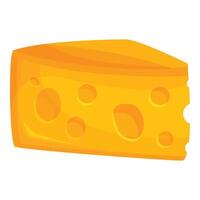 Single slice of swiss cheese isolated on white background vector