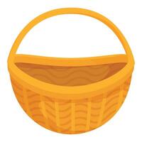 Empty wicker basket standing upright waiting to be filled vector