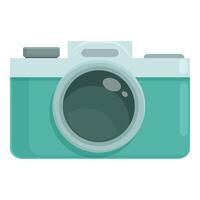 Turquoise camera capturing memories with style vector