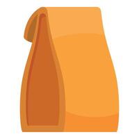 Folded paper bag standing up with open top for storing food vector