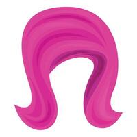 Bright pink wig expressing fun and style for parties and events vector