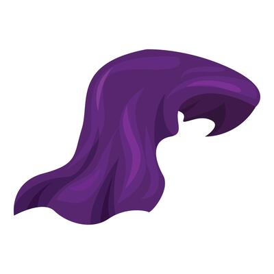 Flowing purple cloth waving in the wind