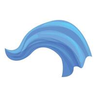 Blue waving silk fabric flowing in the air vector