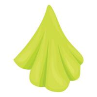 Lime green cloth napkin folded in a fancy way for dinner vector