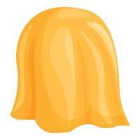 Yellow cloth covering object, mystery hidden under fabric, intrigue concept vector
