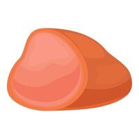 Big piece of ham showing cross section on white background vector