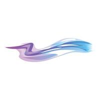 Blue and purple abstract wavy shape flowing on white background vector