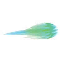 Abstract blue and green comet shape moving fast vector