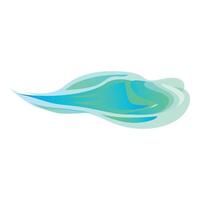 Abstract blue and green wave shape forming a dynamic design vector