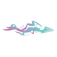 Abstract colorful wavy shape forming an arrow pointing right vector