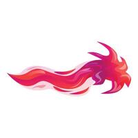 Red and pink abstract fire effect flowing to the right vector
