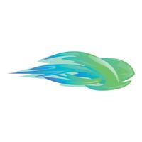 Abstract blue and green shape stretching and flowing to the left vector