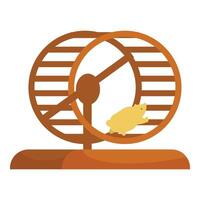 Hamster is running in a hamster wheel vector