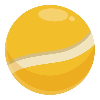Yellow rubber ball bouncing with motion lines
