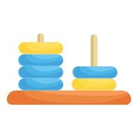 Colorful wooden toy is developing logic and motor skills vector