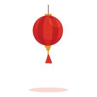 Red chinese paper lantern hanging on a string celebrating chinese new year vector