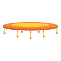 Round empty trampoline for jumping and bouncing at home or amusement park vector