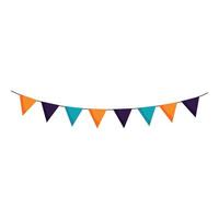 String of triangular flags hanging on a rope is celebrating a festive occasion vector